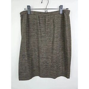 Chico's Knee Length Elastic Waist Pull On Pencil Skirt Brown‎ Size 1/M/8